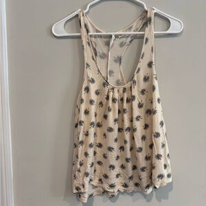 Anthropologie Brand S Cream Print Tank Top